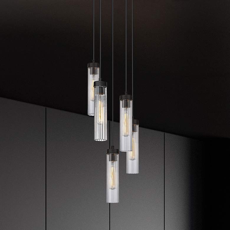 Image 1 Beau by Z-Lite Matte Black 5 Light Chandelier