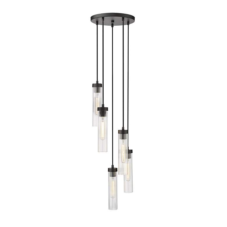 Image 6 Beau by Z-Lite Matte Black 5 Light Chandelier more views