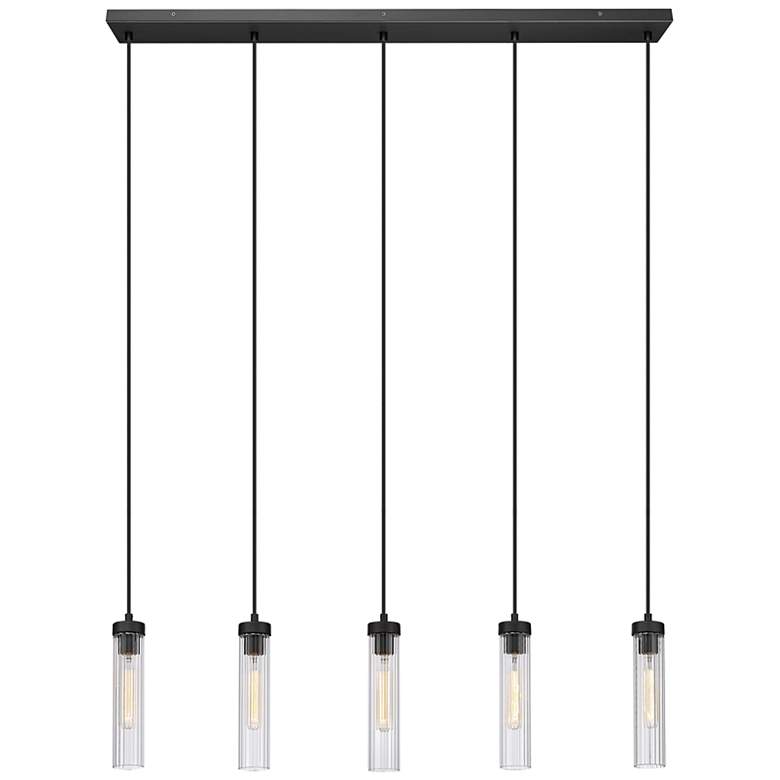 Image 1 Beau by Z-Lite Matte Black 5 Light Linear Chandelier