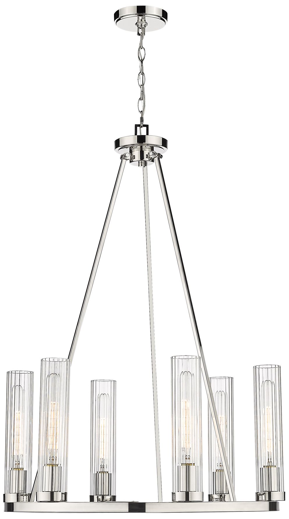 Thumbnail4 of Beau by Z-Lite Polished Nickel 26 inch 6 Light Chandelier more views