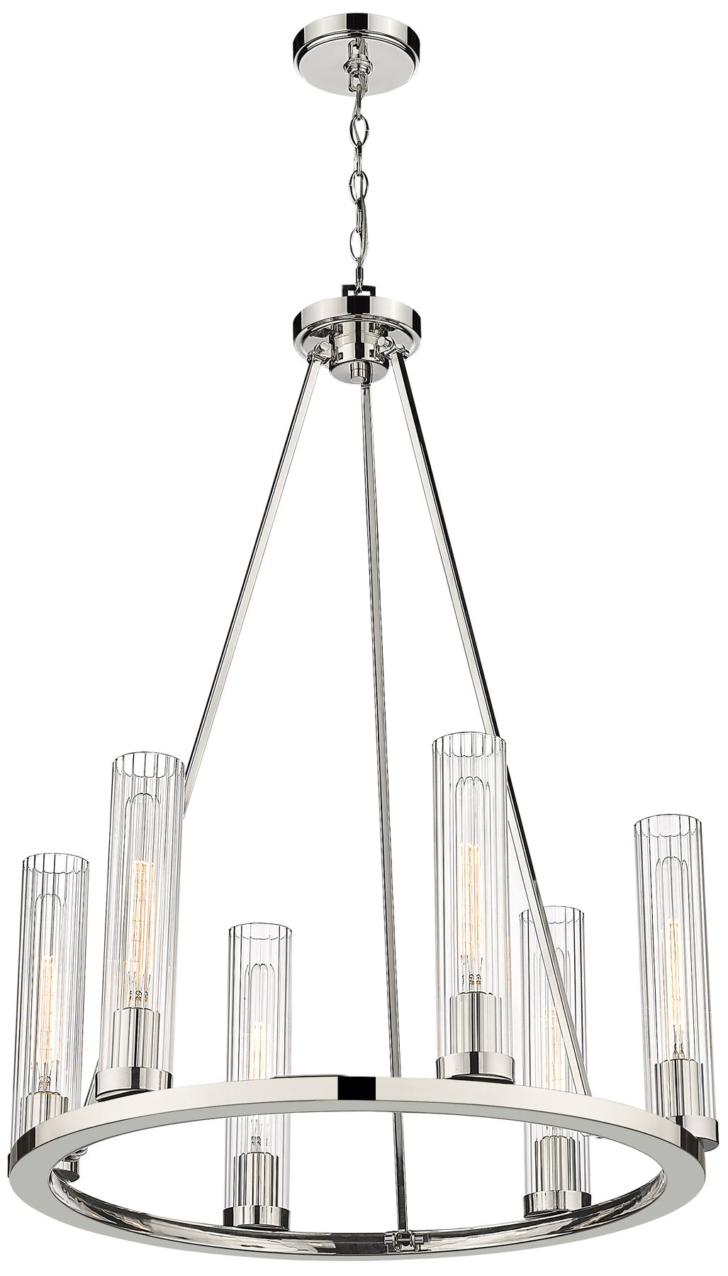 Beau by Z-Lite Polished Nickel 26 inch 6 Light Chandelier