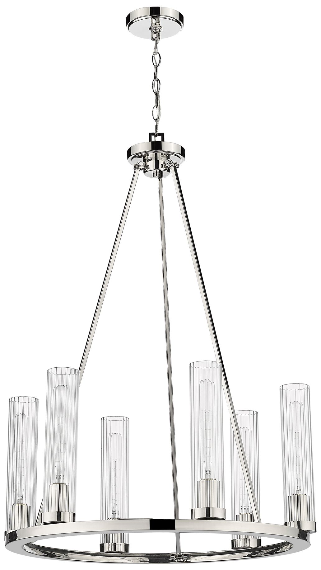 Beau by Z-Lite Polished Nickel 26 inch 6 Light Chandelier