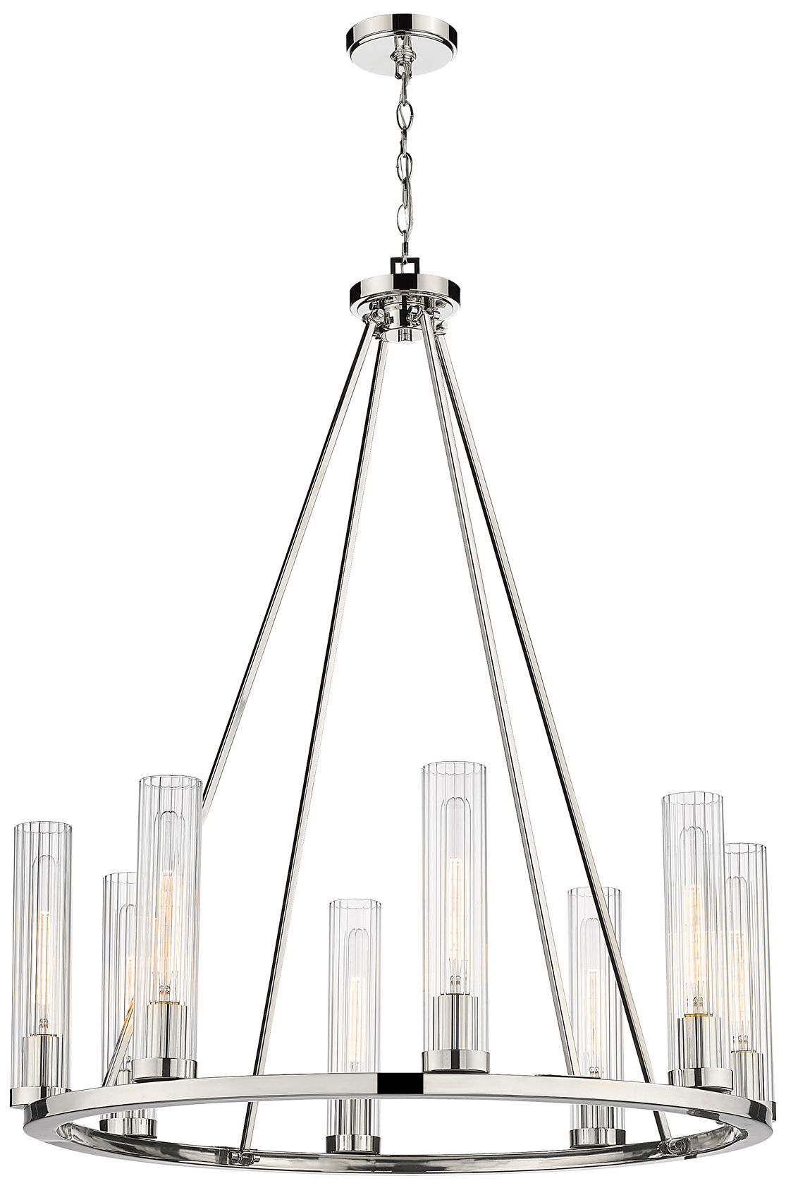 Beau by Z-Lite Polished Nickel 33 inch 8 Light Chandelier