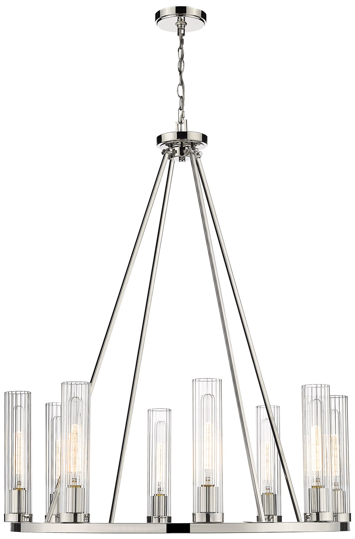 Image 4 Beau by Z-Lite Polished Nickel 33 inch 8 Light Chandelier more views