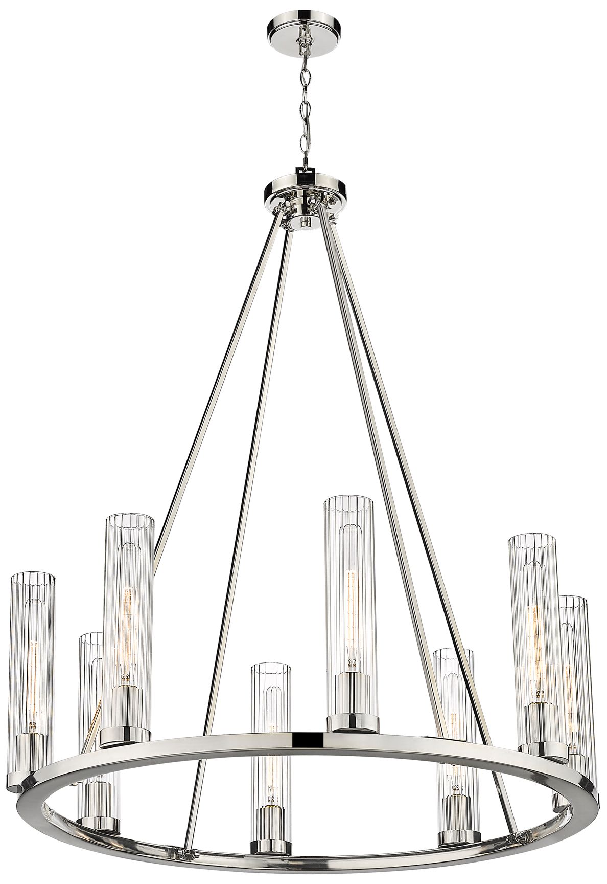 Image 5 Beau by Z-Lite Polished Nickel 33 inch 8 Light Chandelier more views
