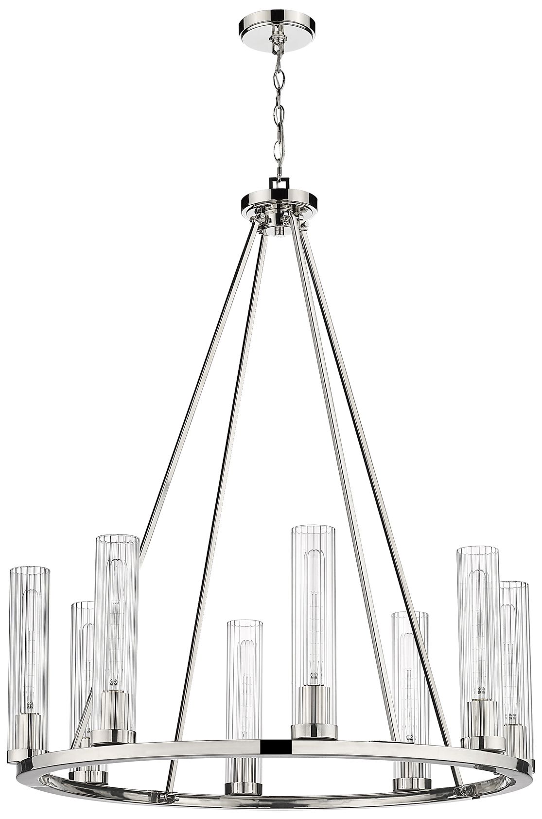 Image 7 Beau by Z-Lite Polished Nickel 33 inch 8 Light Chandelier more views