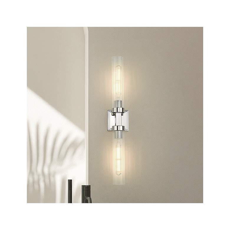 Image 1 Beau by Z-Lite Polished Nickel 4 inch 2 Light Wall Sconce