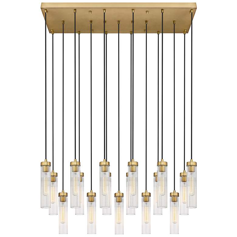 Image 2 Beau by Z-Lite Rubbed Brass 17 Light Linear Chandelier