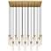 Beau by Z-Lite Rubbed Brass 17 Light Linear Chandelier