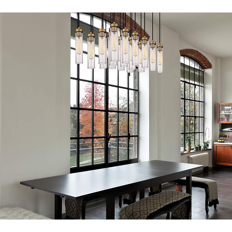 Image 3 Beau by Z-Lite Rubbed Brass 17 Light Linear Chandelier more views