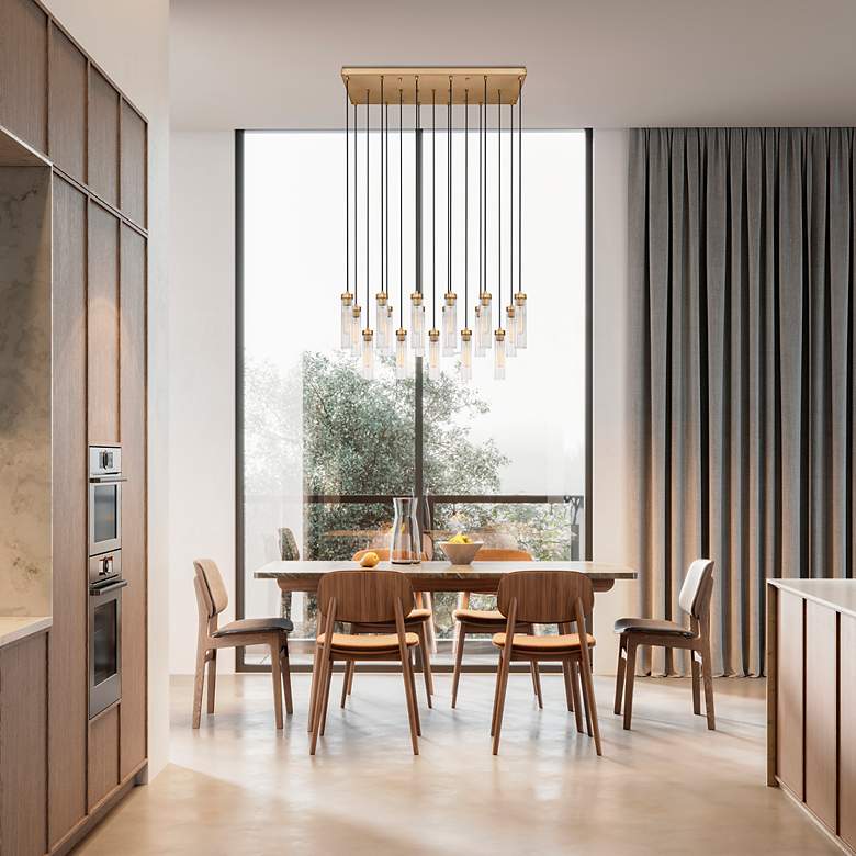 Image 4 Beau by Z-Lite Rubbed Brass 17 Light Linear Chandelier more views