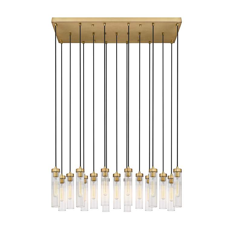 Image 5 Beau by Z-Lite Rubbed Brass 17 Light Linear Chandelier more views
