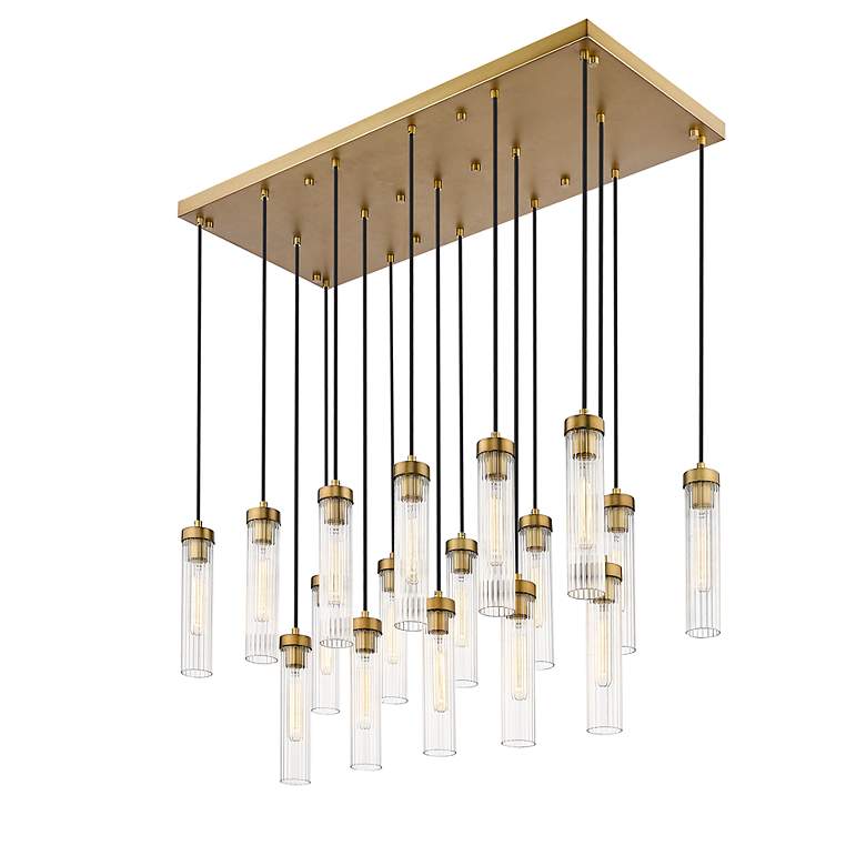Image 6 Beau by Z-Lite Rubbed Brass 17 Light Linear Chandelier more views