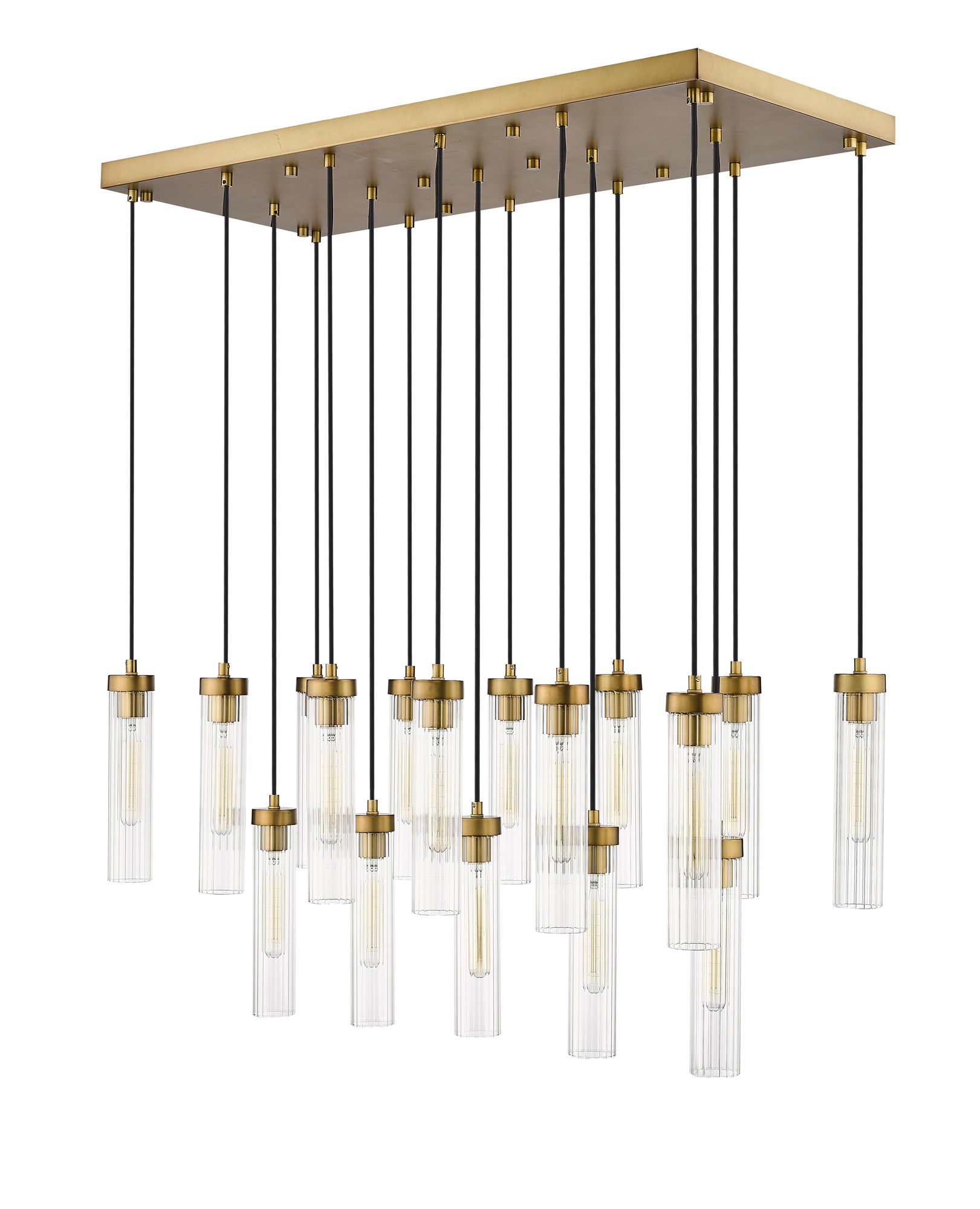 Beau by Z-Lite Rubbed Brass 17 Light Linear Chandelier