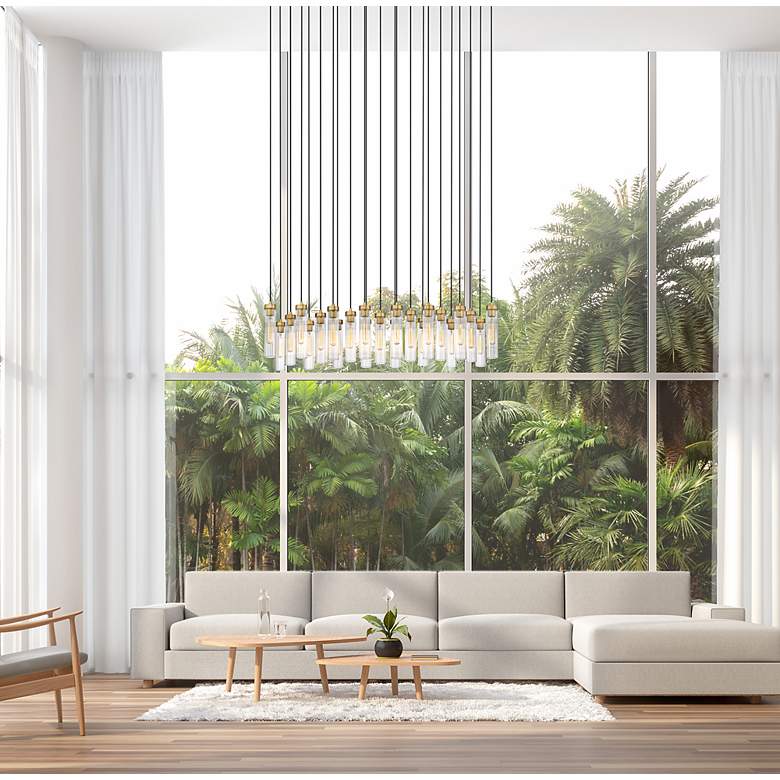 Image 3 Beau by Z-Lite Rubbed Brass 23 Light Linear Chandelier more views