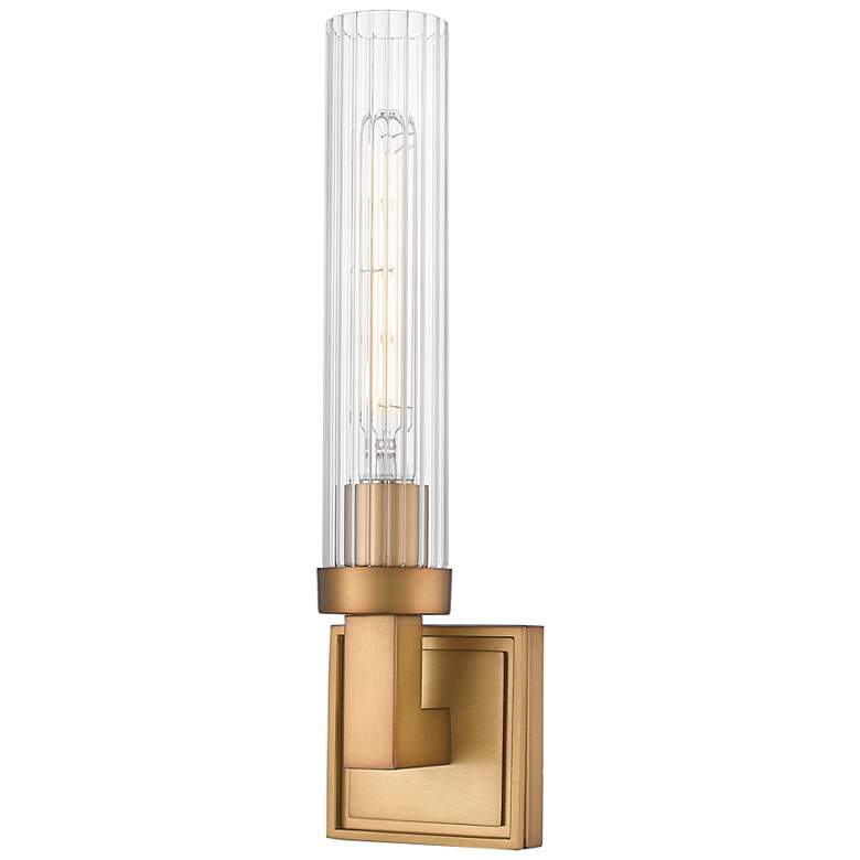 Image 1 Beau by Z-Lite Rubbed Brass 4 inch 1 Light Wall Sconce