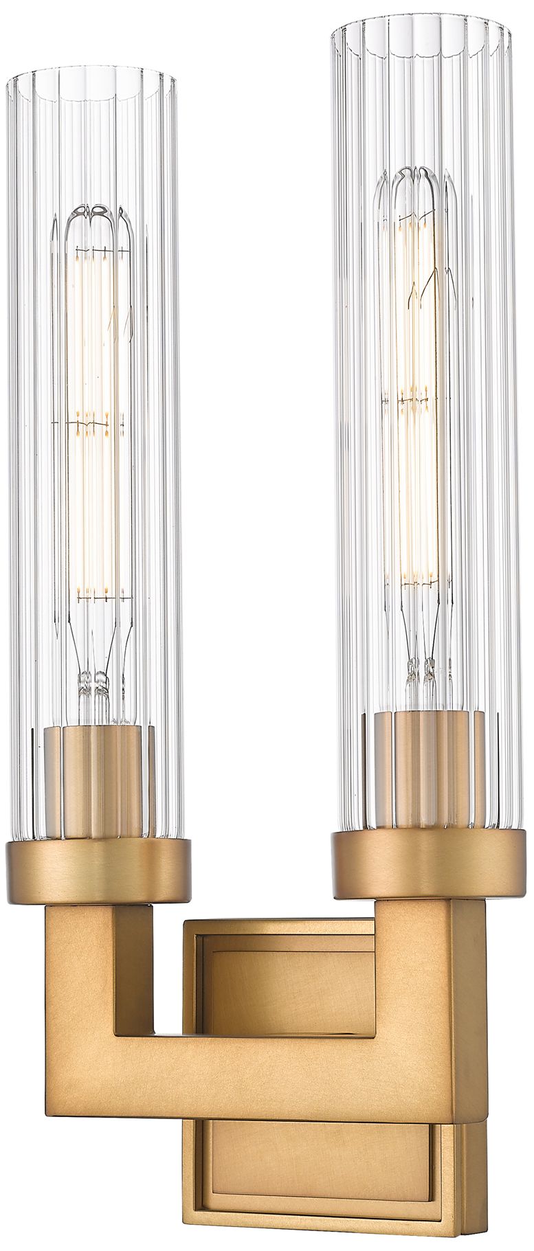 Image 3 Beau by Z-Lite Rubbed Brass 4 inch 2 Light Wall Sconce more views