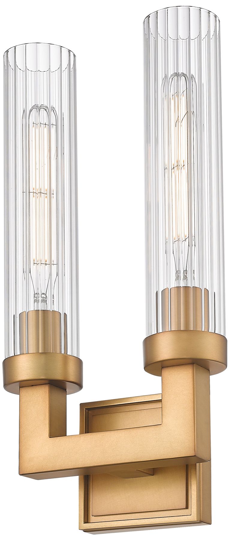 Image 5 Beau by Z-Lite Rubbed Brass 4 inch 2 Light Wall Sconce more views