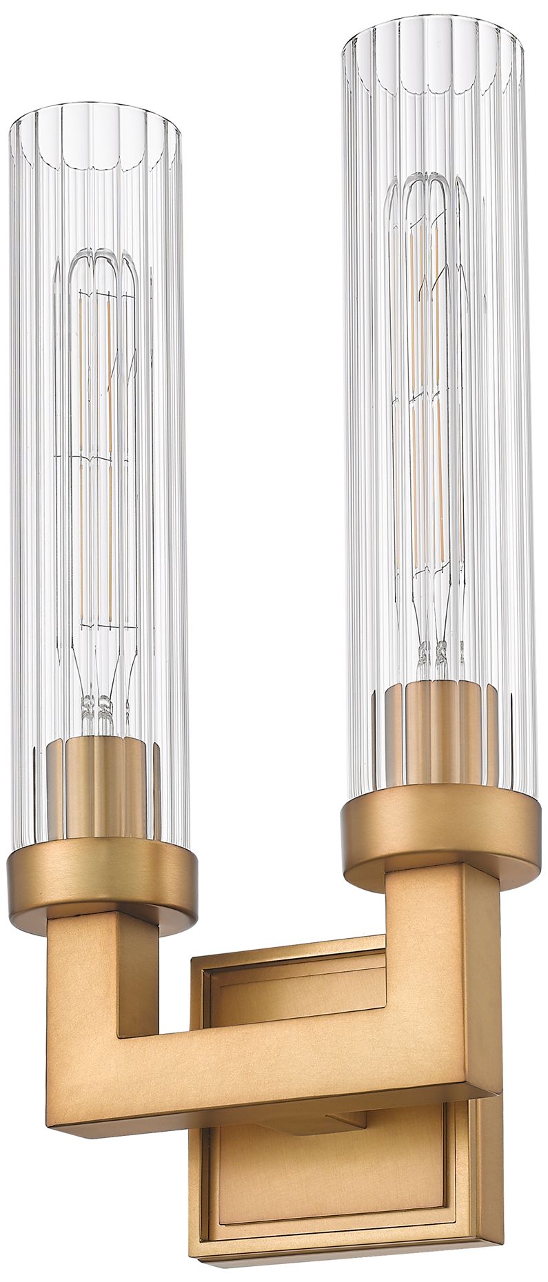 Image 7 Beau by Z-Lite Rubbed Brass 4 inch 2 Light Wall Sconce more views