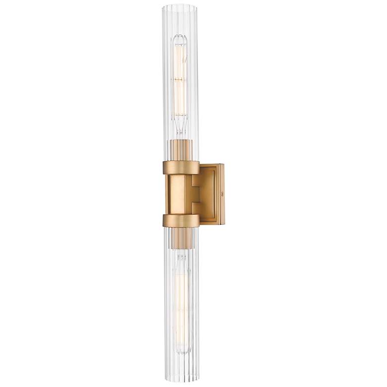 Image 1 Beau by Z-Lite Rubbed Brass 4 inch 2 Light Wall Sconce