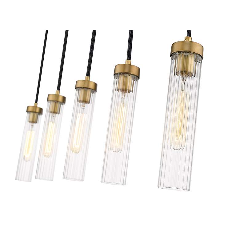 Image 6 Beau by Z-Lite Rubbed Brass 5 Light Linear Chandelier more views