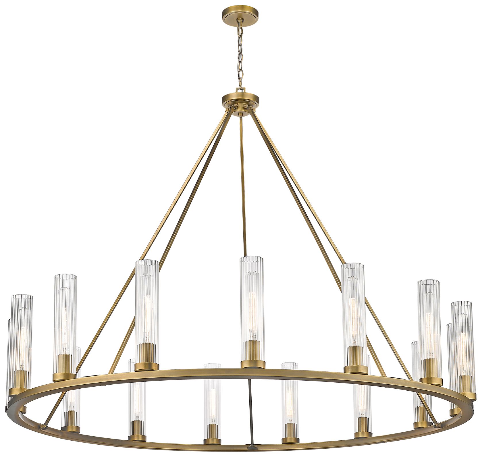 Image 5 Beau by Z-Lite Rubbed Brass 60 inch 15 Light Chandelier more views