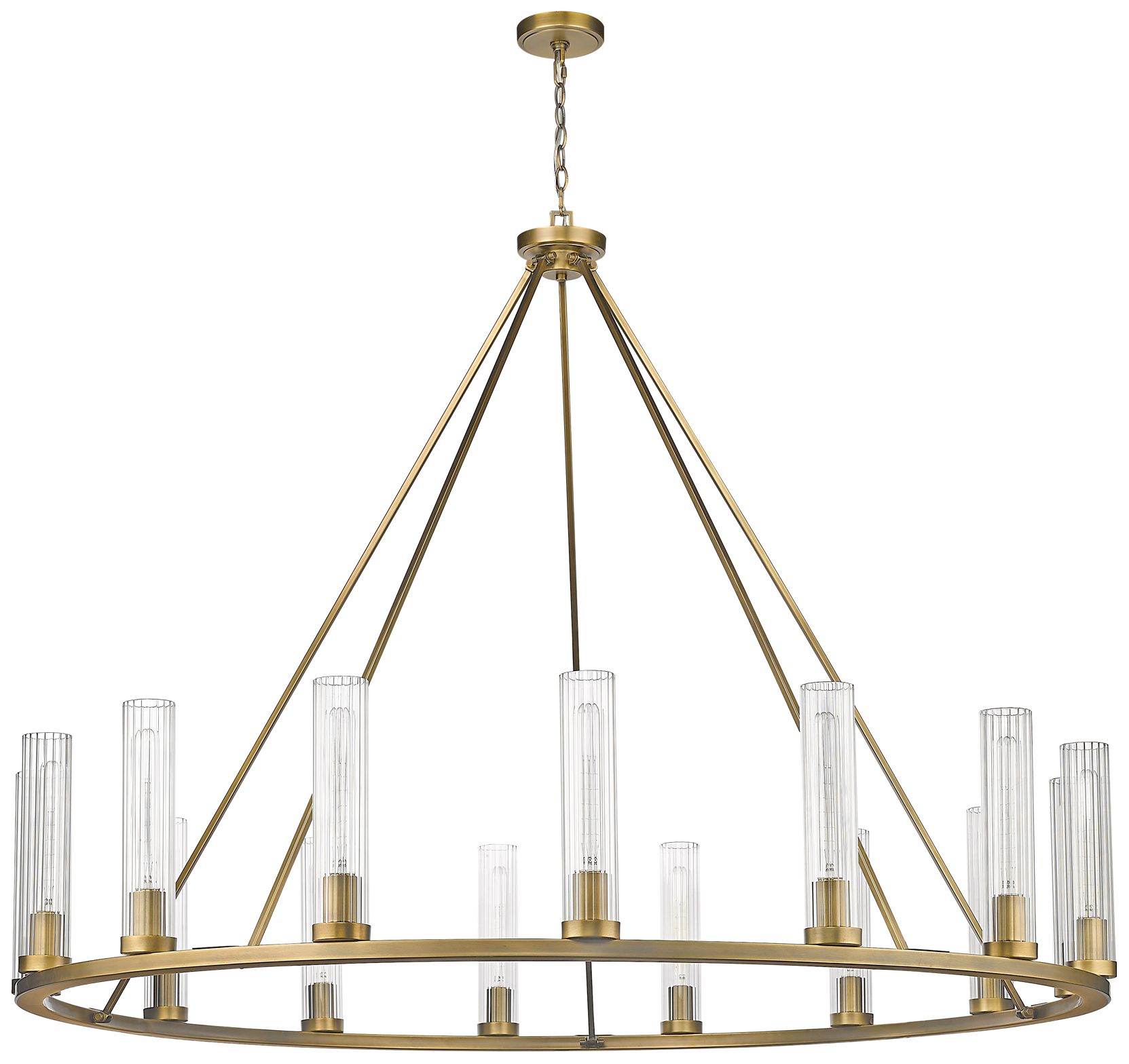 Image 7 Beau by Z-Lite Rubbed Brass 60 inch 15 Light Chandelier more views