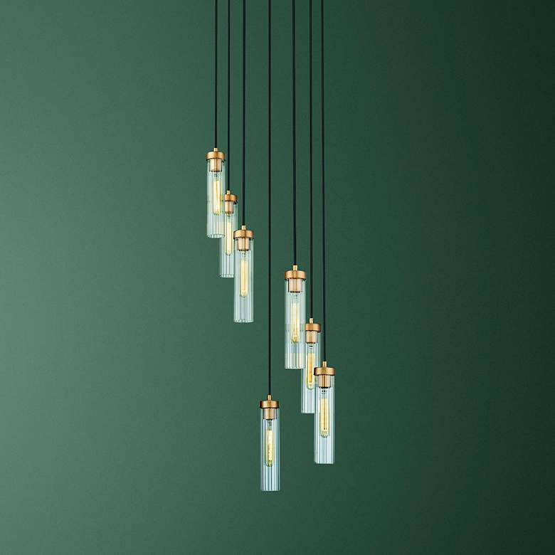 Image 2 Beau by Z-Lite Rubbed Brass 7 Light Chandelier