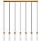 Beau by Z-Lite Rubbed Brass 7 Light Linear Chandelier
