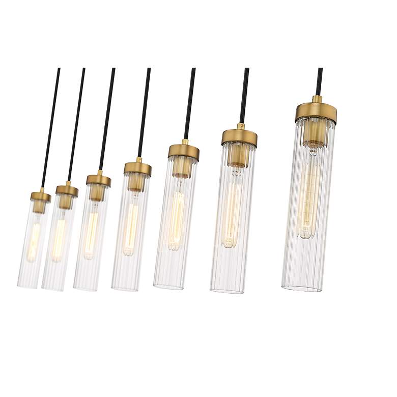 Image 7 Beau by Z-Lite Rubbed Brass 7 Light Linear Chandelier more views