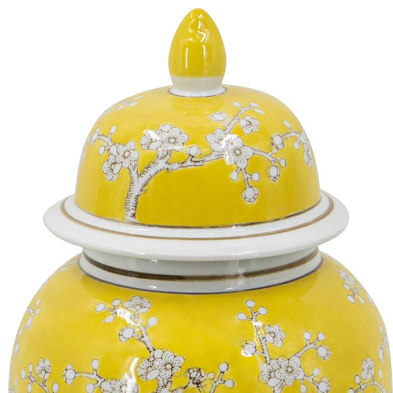 Image 3 Beauchamp 19 1/2"H Yellow and White Plum Blossom Ginger Jar more views