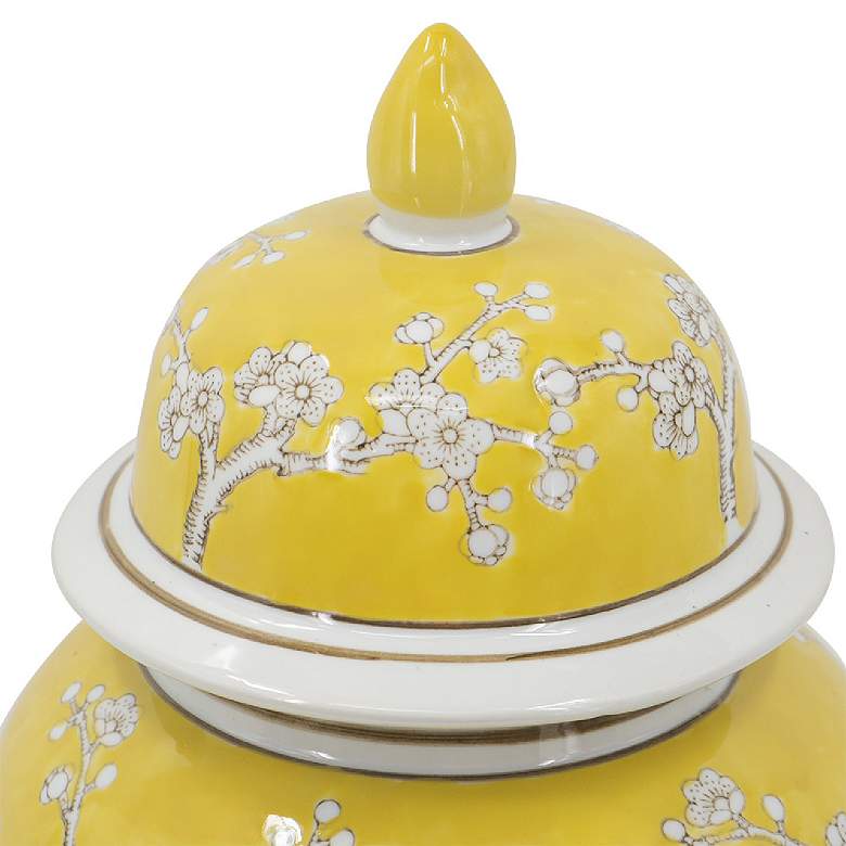 Image 4 Beauchamp 19 1/2"H Yellow and White Plum Blossom Ginger Jar more views