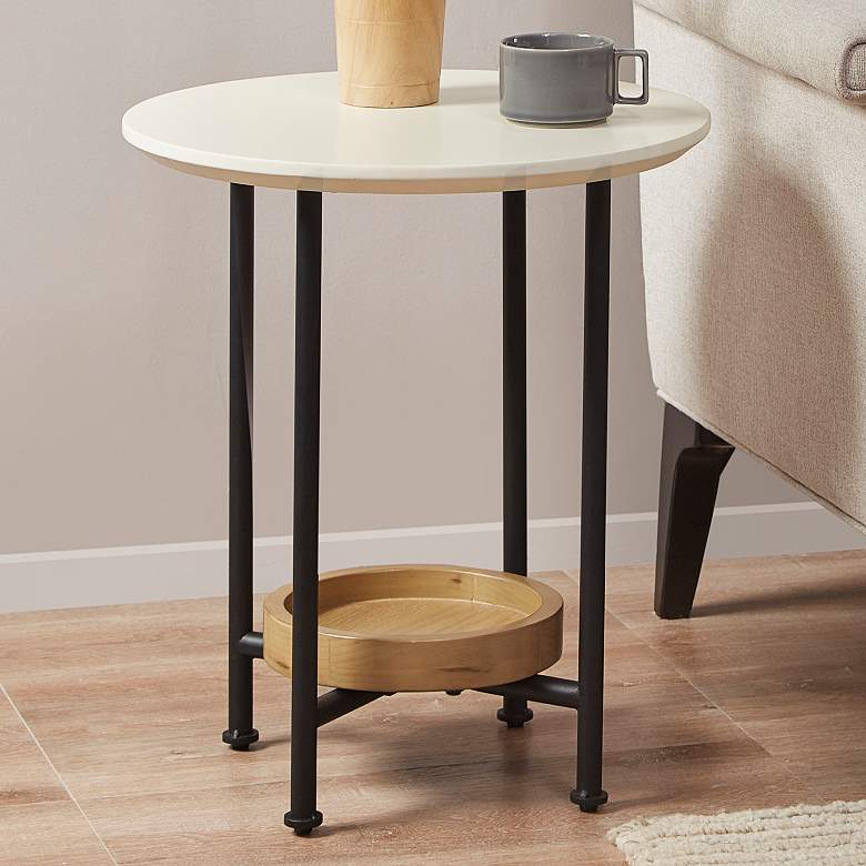 Image 1 Beauchamp 20" Wide Black Oval End Table