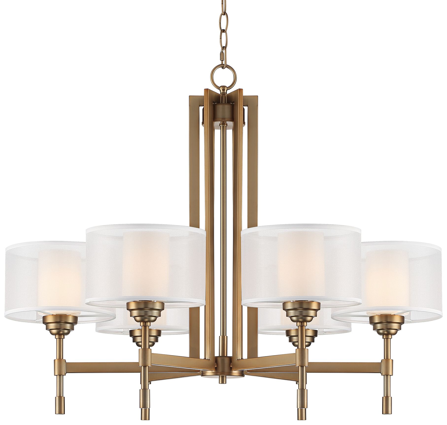 brass chandelier with shades