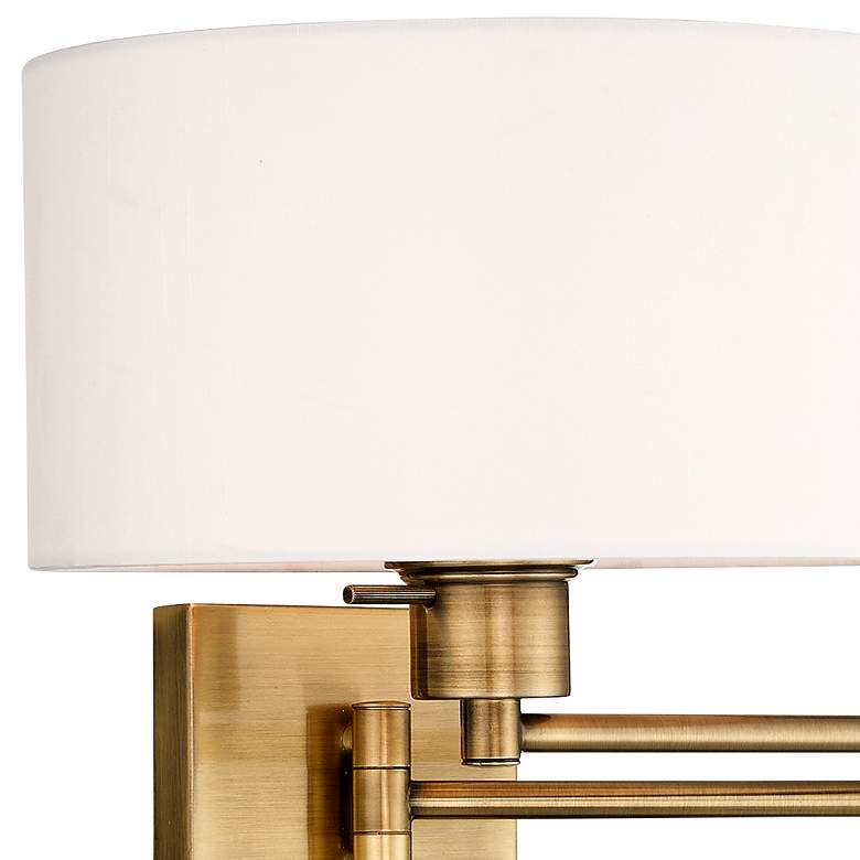 Image 4 Beauchamp Antique Brass Swing Arm Wall Lamp more views