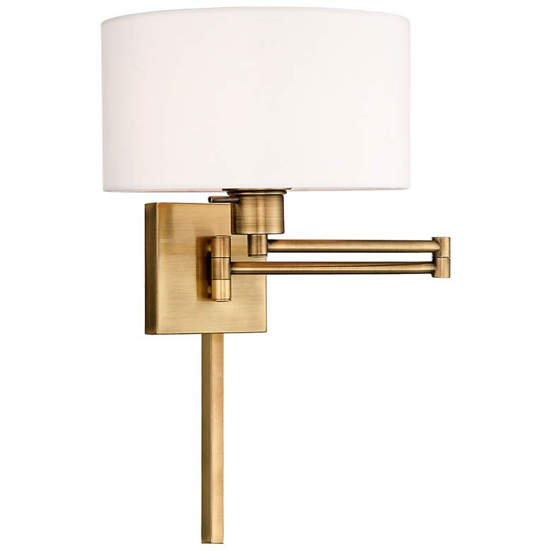 Image 4 Beauchamp Antique Brass Swing Arm Wall Lamp more views