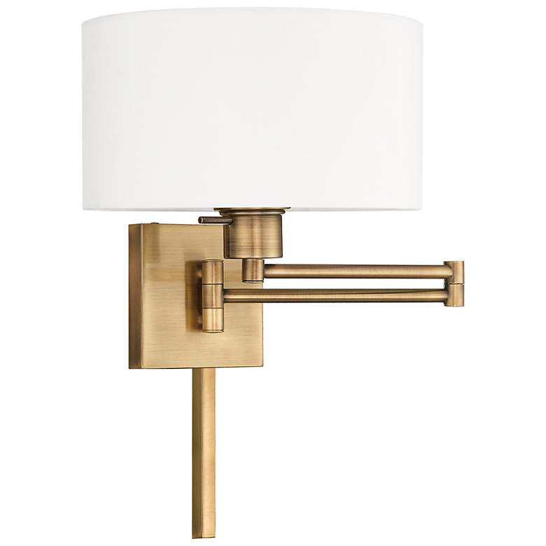 Image 5 Beauchamp Antique Brass Swing Arm Wall Lamp more views