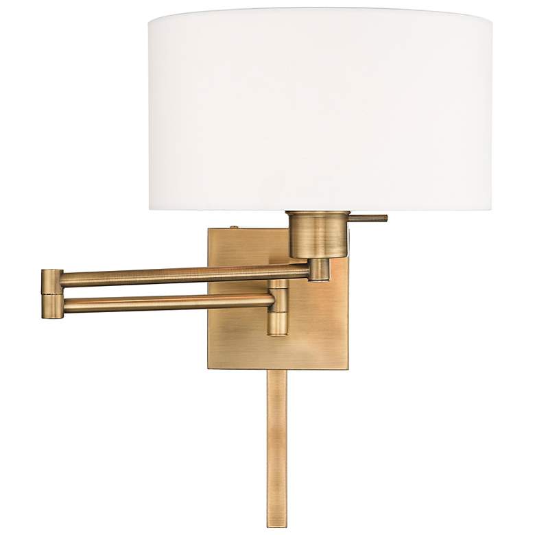 Image 6 Beauchamp Antique Brass Swing Arm Wall Lamp more views