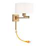 Beauchamp Antique Brass Swing Arm Wall Lamp in scene