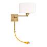 Beauchamp Antique Brass Swing Arm Wall Lamp in scene