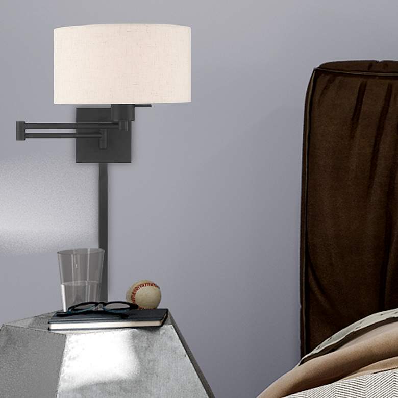 Image 1 Beauchamp Black Swing Arm Wall Lamp
