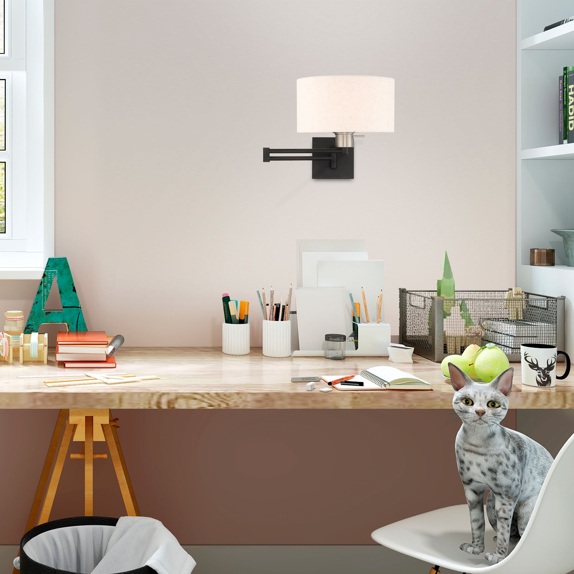 Beauchamp Black Swing Arm Wall Lamp