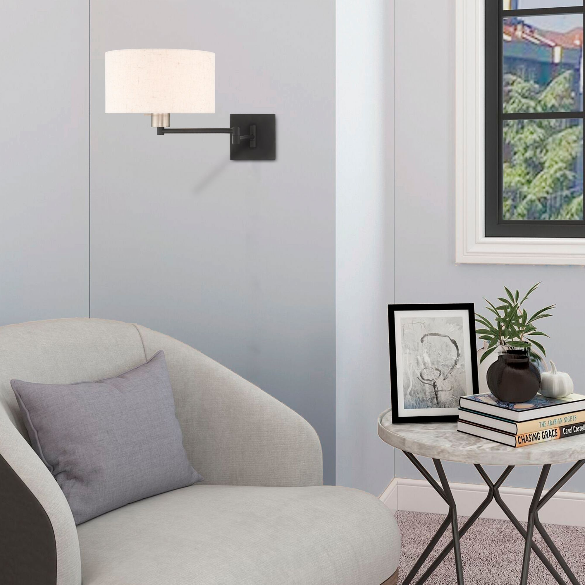 Beauchamp Black Swing Arm Wall Lamp