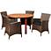 Beauchamp Gray Wicker 5-Piece Round Patio Dining Set