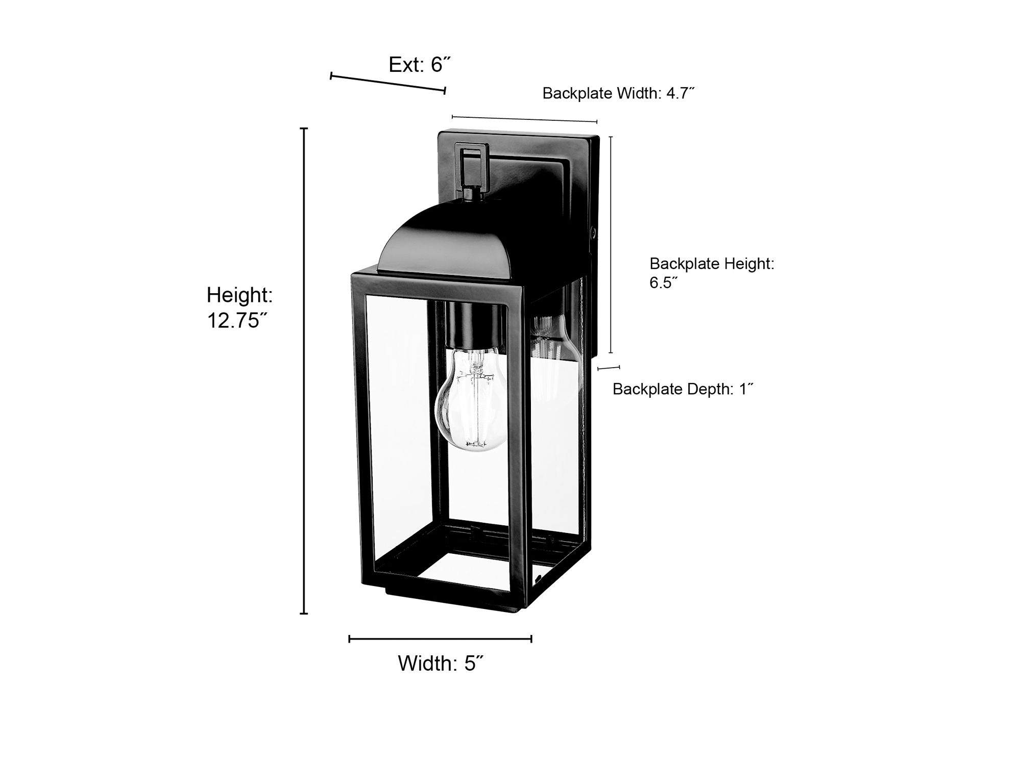 Beaufort 12.75" High Outdoor Wall Sconce in Powder Coated Black