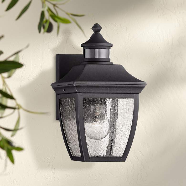 Image 7 Beaufort 12" High Black Motion Sensor Outdoor Wall Light Set of 2 more views