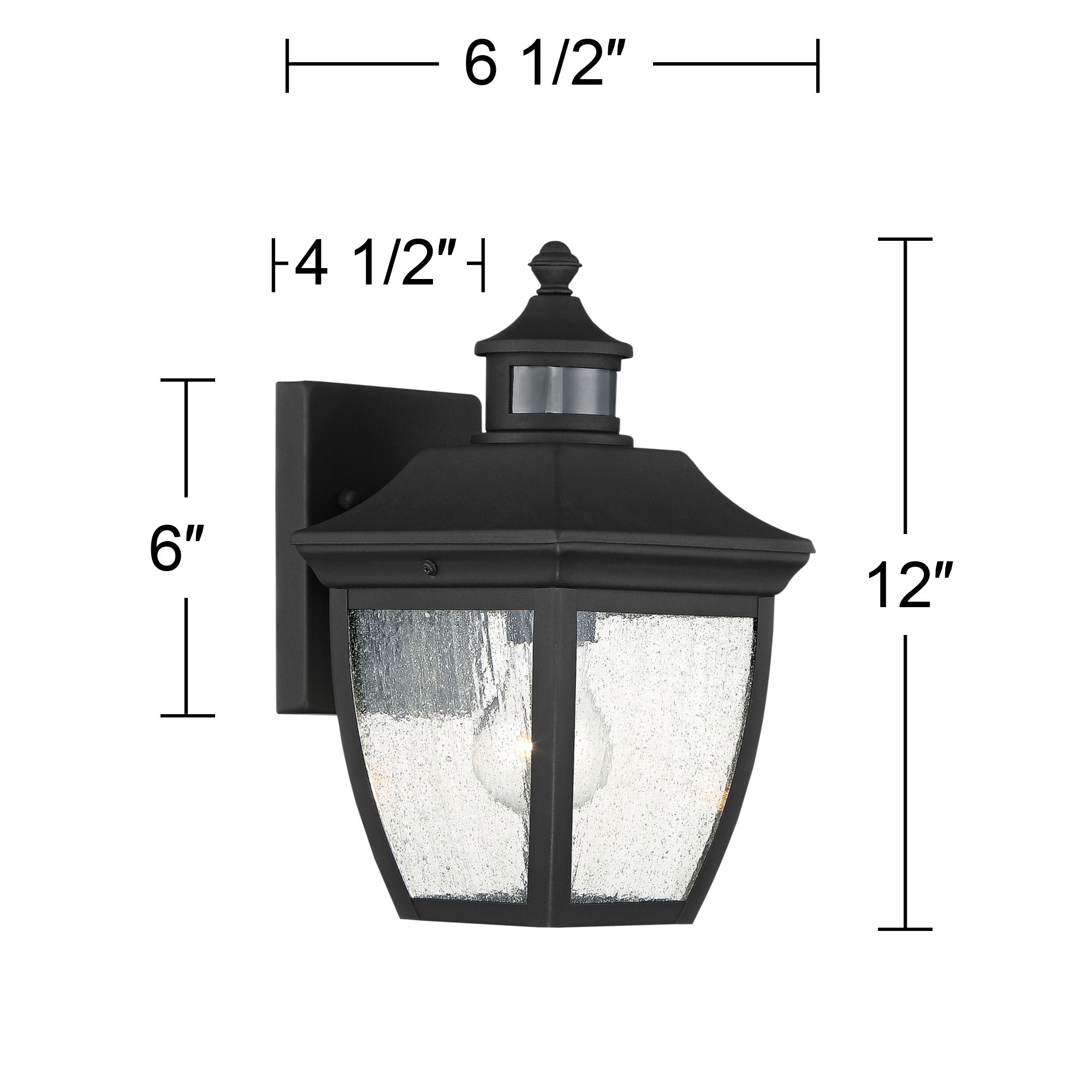 Beaufort 12" High Black Motion Sensor Outdoor Wall Light Set of 2