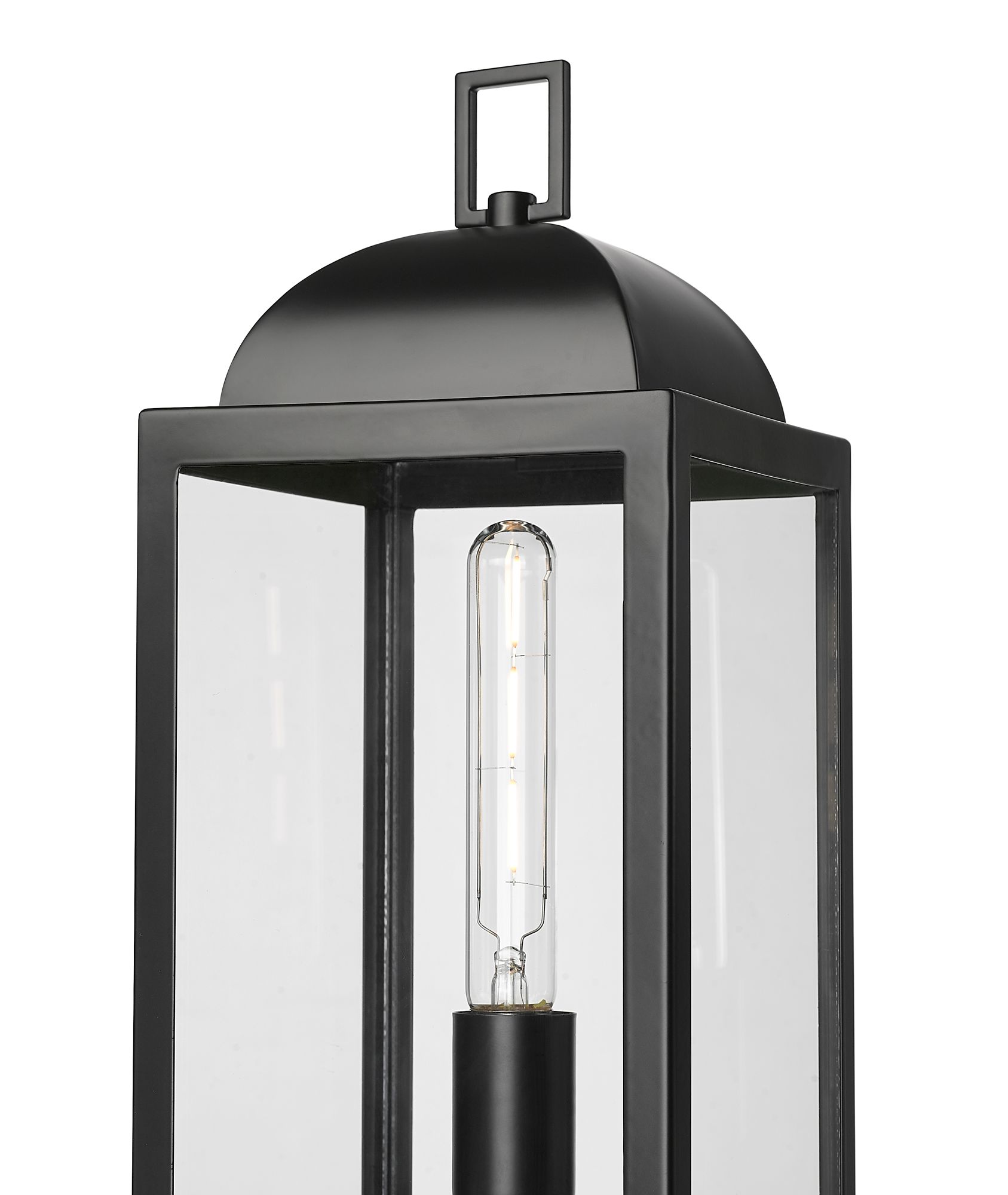 Beaufort 21.25" High Outdoor Post Lantern in Powder Coated Black