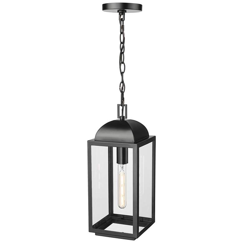 Image 1 Beaufort 7" Wide 1-Light Outdoor Hanging Lantern in Powder Coated Black