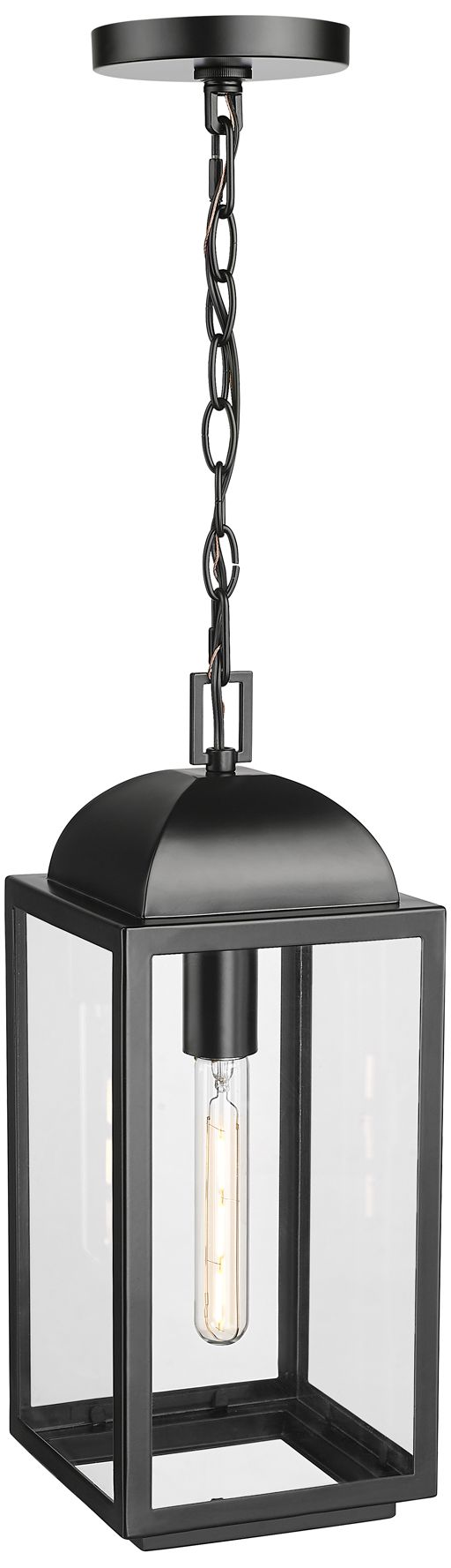 Beaufort 7" Wide Outdoor Hanging Lantern in Powder Coated Black